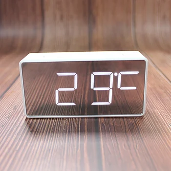 Lustro budzik cyfrowy wyświetlacz led elektroniczny czasie temperatura kalendarz tenis budzik USB ładowanie studenckie zegar na biurko