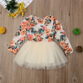 1-6 lat Toddler Kids Girls Baby Floral Party Pageant Tutu Princess Dress Clothes