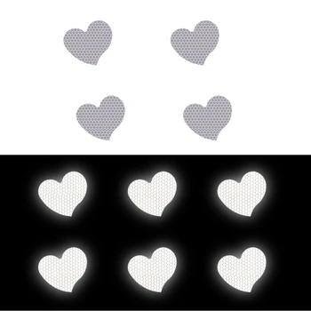 10 szt. miłość kształt serca odblaskowe paski samochodu samoprzylepne reflektor naklejki na motocykl rower śmieszne dekoracje naklejki