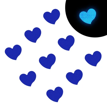 10 szt. miłość kształt serca odblaskowe paski samochodu samoprzylepne reflektor naklejki na motocykl rower śmieszne dekoracje naklejki