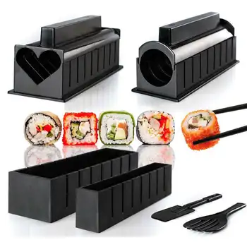 10 Zdjęć/Zestaw Diy Sushi Maker Onigiri Mold Rice Mold Kits Kitchen Bento Accessories Tools