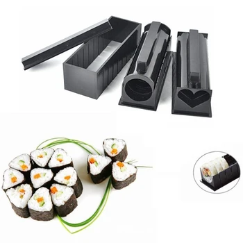 10 Zdjęć/Zestaw Diy Sushi Maker Onigiri Mold Rice Mold Kits Kitchen Bento Accessories Tools