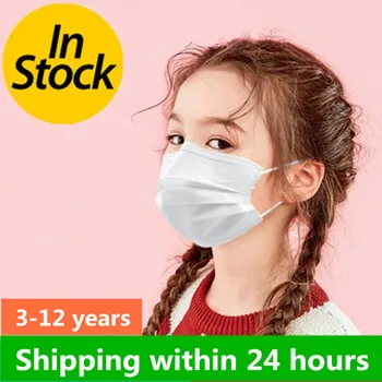 100pcs dziecko dzieci jednorazowe maski do twarzy 3 warstwy anty-kurz, zanieczyszczenia maski tkaniny Meltblown osłony twarzy maski dla dzieci chłopiec dziewczynka