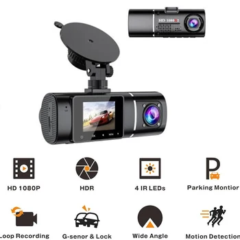 1080P HD Car DVR Camera Dual Rozdzielczej Front+Inside Car Recorder Camera Digital Video Recorder Camcorder 310° szerokokątny