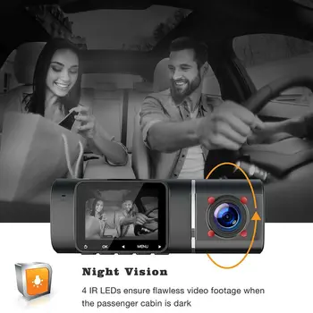 1080P HD Car DVR Camera Dual Rozdzielczej Front+Inside Car Recorder Camera Digital Video Recorder Camcorder 310° szerokokątny