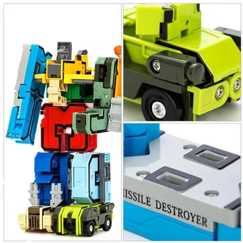 10szt kreatywny montaż edukacyjnych bloków figurka pokój transformacji robot deformować samolot samochód na prezent zabawki dla dzieci