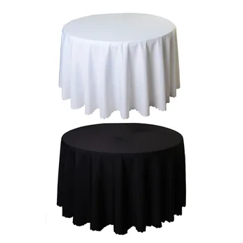 10szt poliester okrągły biały obrus na wesele hotel obrus pokrywa stołu nakładka tapetes nappe mariage obrus czarny