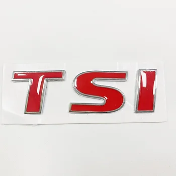 10x 3D metal Czerwony TSI logo emblemat stylizacji samochodów ikona naklejki naklejka dla Tiguan Golf 4 5 6 MK6 Passat B5 B6