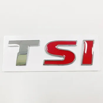 10x 3D metal Czerwony TSI logo emblemat stylizacji samochodów ikona naklejki naklejka dla Tiguan Golf 4 5 6 MK6 Passat B5 B6