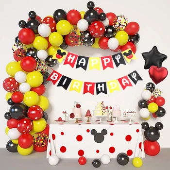 128pcs/lot Mickey Mouse Party Latex Balloons Set for kid baby shower urodziny anniversaire party balloon decor balloon set