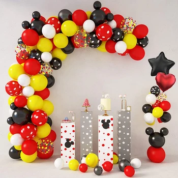 128pcs/lot Mickey Mouse Party Latex Balloons Set for kid baby shower urodziny anniversaire party balloon decor balloon set