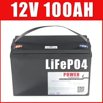 12V 100AH lifepo4 battery with 100A BMS 4S 12.8 V for backup power oferuje dodatkową RV boat MPPT Solar +10A Charger