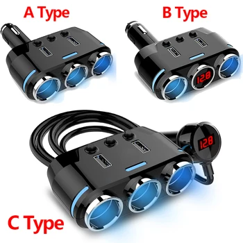 12V-24V zapalniczki samochodowej ładowarka Auto Socket Splitter Plug LED USB Charge Adapter samochody ładowania telefonu komórkowego towarów