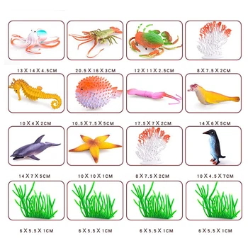16 Pakietów Symulacji Morskich Zwierząt Głębinowych Dla Dzieci, Zabawki Edukacyjne