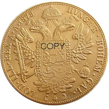 (1872-1899) Austria różne daty Habsburg 4 Дуката - Franciszek Józef I średnica 40 mm prawdziwe pozłacane monety kopia