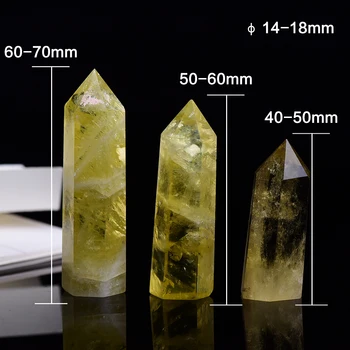 1szt naturalny Kryształ cytryn obelisk punkt uzdrawiania kamień żółty kwarc różdżka do dekoracji wnętrz energia kamienna piramida