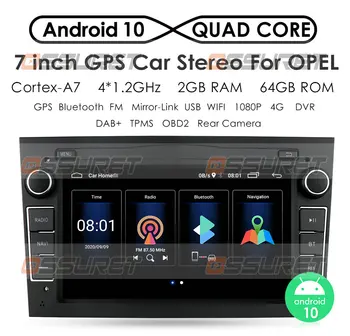 2 DIN Android 10 2G 64G samochodowy GPS do opel Vauxhall Astra H G J Vectra Antara, Zafira, Corsa Vivaro Meriva Veda nie ma odtwarzacza DVD wifi