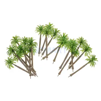 20 szt. Zielony mini kokosowe drzewo modelu krajobraz krajobraz układ 1/250