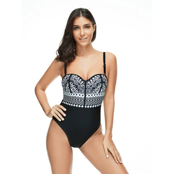 2019 letnie kobiety push up jednoczęściowy strój kąpielowy retro body plus rozmiar XL XXL kostium kąpielowy damski strój kąpielowy bandeau ogromny monokini