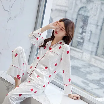 2019 nowa damska koszula spodnie piżamy strój nocny szlafroki piżamy zestawy na co dzień, Wiosna, aksamit snu piżamy kimono szlafrok M L XL