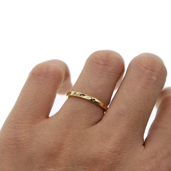 2019 nowa moda pierścień instalacja koło niebieski CZ damska biżuteria w kolorze złota polerowane prosty pierścionek zaręczynowy wieczność pierścień na palec