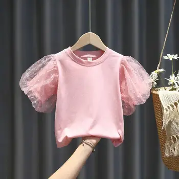 2020 Baby Girl Fashion Clothing bawełna przekładany rękaw t-shirt odzież dziecięca impreza Urodziny odzież