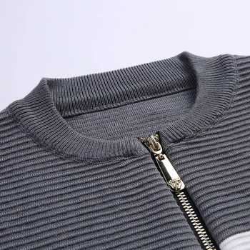 2020 Jesień Zima z dzianiny sweter męska casual moda nowy marka casual męskie swetry Patchwork błyskawica duży rozmiar 3XL