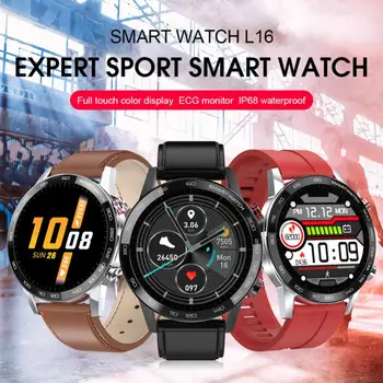 2020 L16 Smart Watch Men ECG PPG Bluetooth Blood Pressure Heart Rate Tracker Message Call Reminder doskonałe wzornictwo Sense Watch