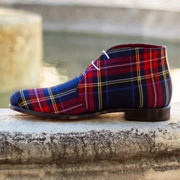 2020 męska nowa moda handmade kostki wysokie buty niski obcas sznurowanie Ostre toe buty męskie Vintage classic casual чукка buty 4M139