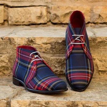 2020 męska nowa moda handmade kostki wysokie buty niski obcas sznurowanie Ostre toe buty męskie Vintage classic casual чукка buty 4M139