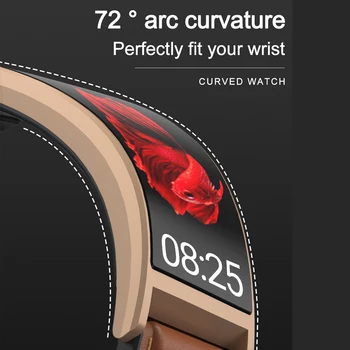 2020 nowy elastyczny inteligentne watchband Full Touch AMOLED zakrzywione technologia Sreen Smart Wristband fitness sport monitor rytmu serca