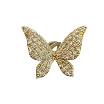 2020 nowy klasyczny elegancki Cyrkon motyl kobieta ucha klip kolczyki bez wkładek otworów moda koreański biżuteria niezwykłe dziewczyny kolczyki