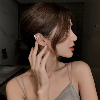 2020 nowy klasyczny elegancki Cyrkon motyl kobieta ucha klip kolczyki bez wkładek otworów moda koreański biżuteria niezwykłe dziewczyny kolczyki