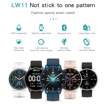2020 nowy LW11 człowiek inteligentny zegarek monitor serca IP68 Wodoodporny fitness tracker zegarek niestandardowe twarzy grać muzykę Smartwatch