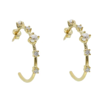 2020 nowy przyjazd naturalne słodkowodne perły kolczyki pręta dla kobiet złoty kolor ucho biżuteria prezent