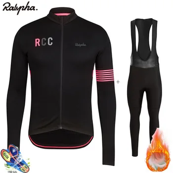 2020 RCC zima ciepła polarowa jazda na Rowerze odzież dla mężczyzn z długim rękawem Jersey kombinezon ciepły rower MTB odzież bib spodnie zestaw