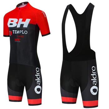 2021 czarny BH krótkie rękawy jazda na rowerze Jersey 20D rowerowe szorty garnitur Ropa Ciclismo szybkoschnąca męska PRO rower Mayo dna odzież