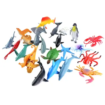 24szt Sea Animal Model Toys Set Simulation Plastic Ocean Animals Sea Creatures Model Educative Toys 24 godziny szybkiej wysyłki