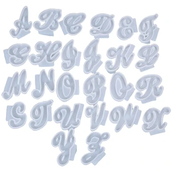 26шт litery angielskie Kryształ epoksydowa żywica formy A-Z alfabet wisiorek kształt brelok Silikonowa forma DIY rzemiosła biżuteria Makin