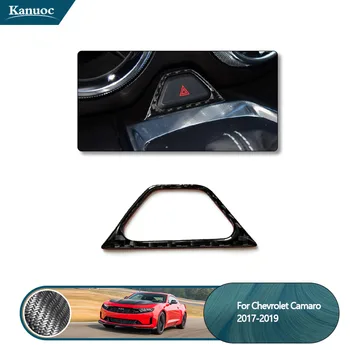 2szt stylizacja auta z włókna węglowego naklejki 3D wnętrza samochodu lampka kontrolna, przełącznik przycisk ramka dla Chevrolet Camaro 2017-2019
