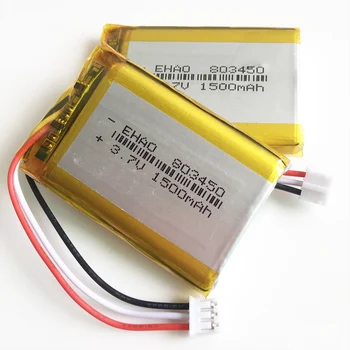 3.7 V 1500mAh akumulator litowo-polimerowy LiPo akumulator ze złączem JST PH 2,0 mm 3pin do MP3 DVD PAD kamery GPS laptopa 803450