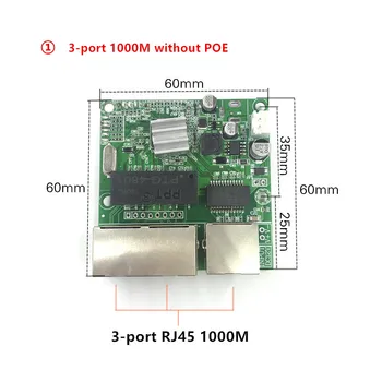3-portowy przełącznik gigabit moduł jest powszechnie stosowany w led linii 5 portów 10/100/1000 m pinowy port mini-centralka moduł PCBA płyta główna