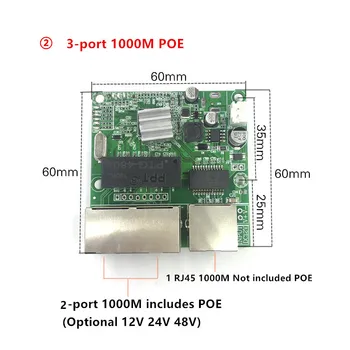3-portowy przełącznik gigabit moduł jest powszechnie stosowany w led linii 5 portów 10/100/1000 m pinowy port mini-centralka moduł PCBA płyta główna