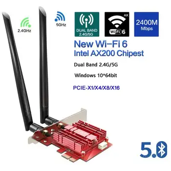 3000 Mb / s dwupasmowy 2.4 G/5G Intel AX200 Wifi 6 PCI-E PCI Express adapter Wifi Bluetooth 5.0 karta sieciowa 802.11 ax dla KOMPUTERÓW stacjonarnych