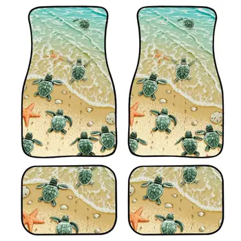 3D Ocean Style Turtle/Dolphin Custom Women Men 4 szt. komplet dywaników samochodowych Anti Slip Automotive Floor Mat Auto Door Mat