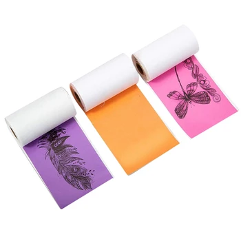 3szt kolorowa woda termalna naklejki papier M02/M02 Pro/M02S mini-drukarka, czarny symbol na fioletowym/różowy/pomarańczowy
