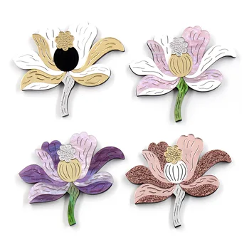4 kolory tulipan kwiat broszka agrafka żywicy akrylowe broszki szpilki rocznika akcesoria biżuteria DCNovember