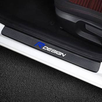 4 szt. stylizacja samochodu R projekt logo włókna węglowego drzwi parapet naklejki dla Volvo Rdesign XC90 XC60 S60 V70 S80, S40 V40 V50 V60 C30 S70