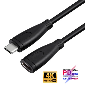 4K @60Hz 100W PD 5A Type C przedłużacz USB-C USB3.1 Gen 2 10Gbps przedłużacz kabla do Macbook Pro Nintend Switch SAMSUNG Note20