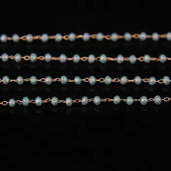 5 m/lot,2x3 mm różaniec łańcucha,ciemno-zielone matowe szkło szlifowane Рондель koraliki link mosiężny drut owinięty łańcuch,naszyjnik DIY biżuteria